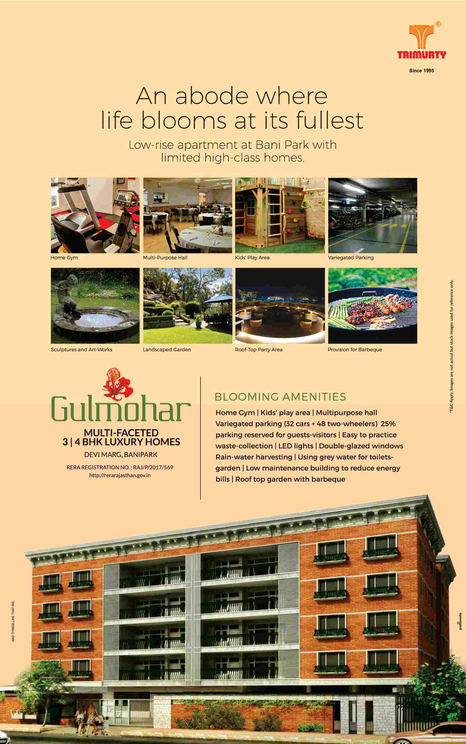 Reside in low-rise apartment with high-class homes at Trimurty Gulmohar in Jaipur